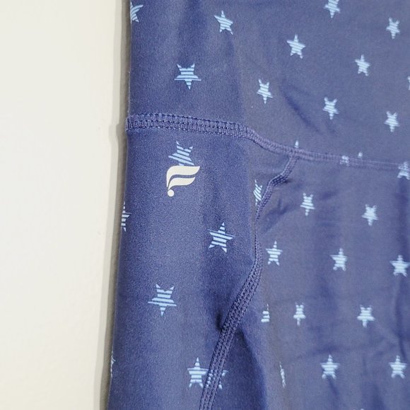 Fabletics | Womens Ultra Cool Athletic Work Out Leggings Dark Blue Star Print - Picture 5 of 9